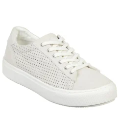 Femme Palladium Baskets^Baskets en Velours de Cuir ajourées Maliga Sud écrues