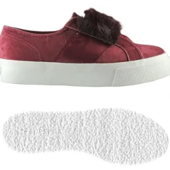 Femme Superga Baskets^Baskets en velours Fur bordeaux