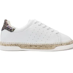 Baskets espadrilles en Cuir Lancry Glitter blanc/multicolore-Canal Saint Martin Sale