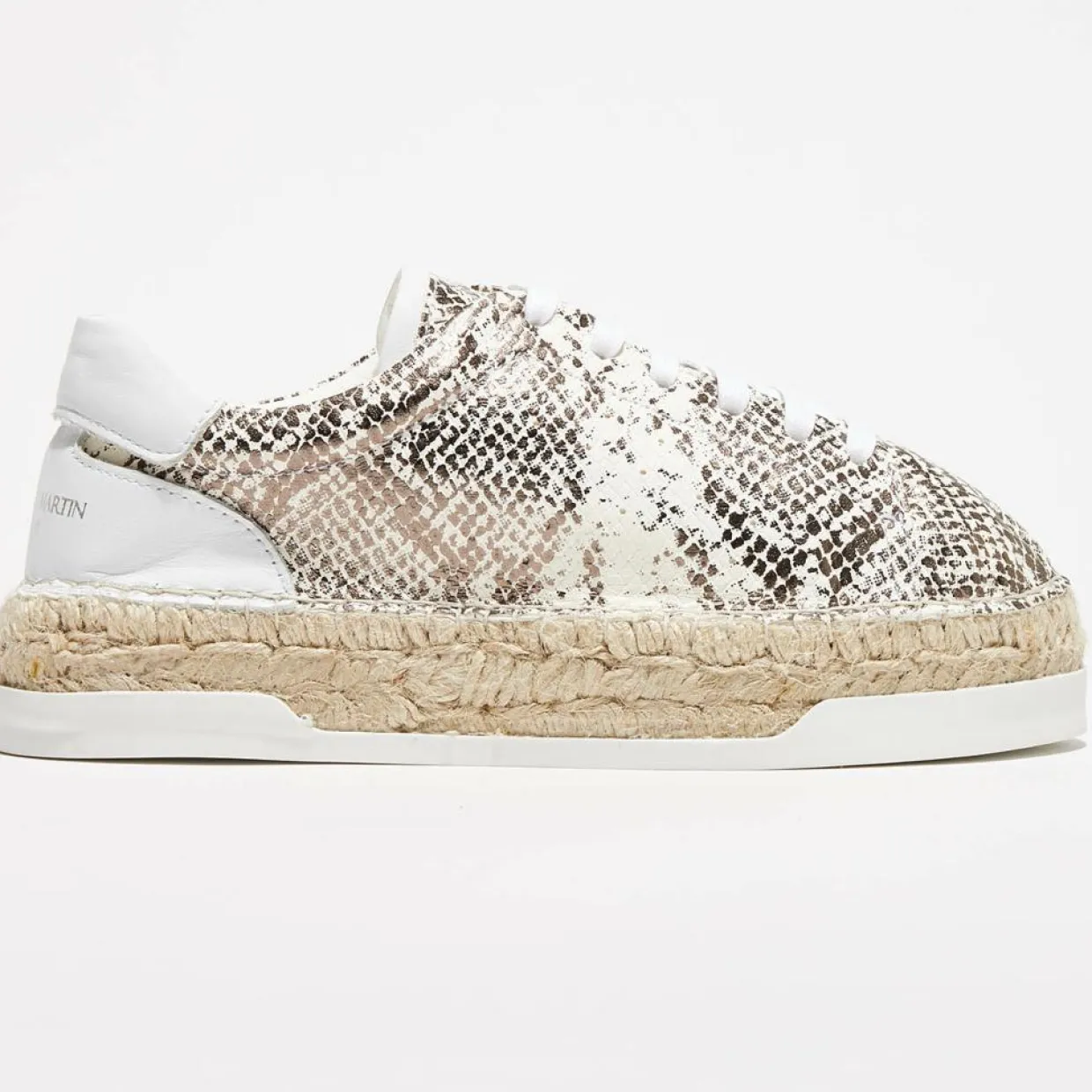 Femme Canal Saint Martin Baskets^Baskets espadrilles en Cuir Lancry python blanc/doré