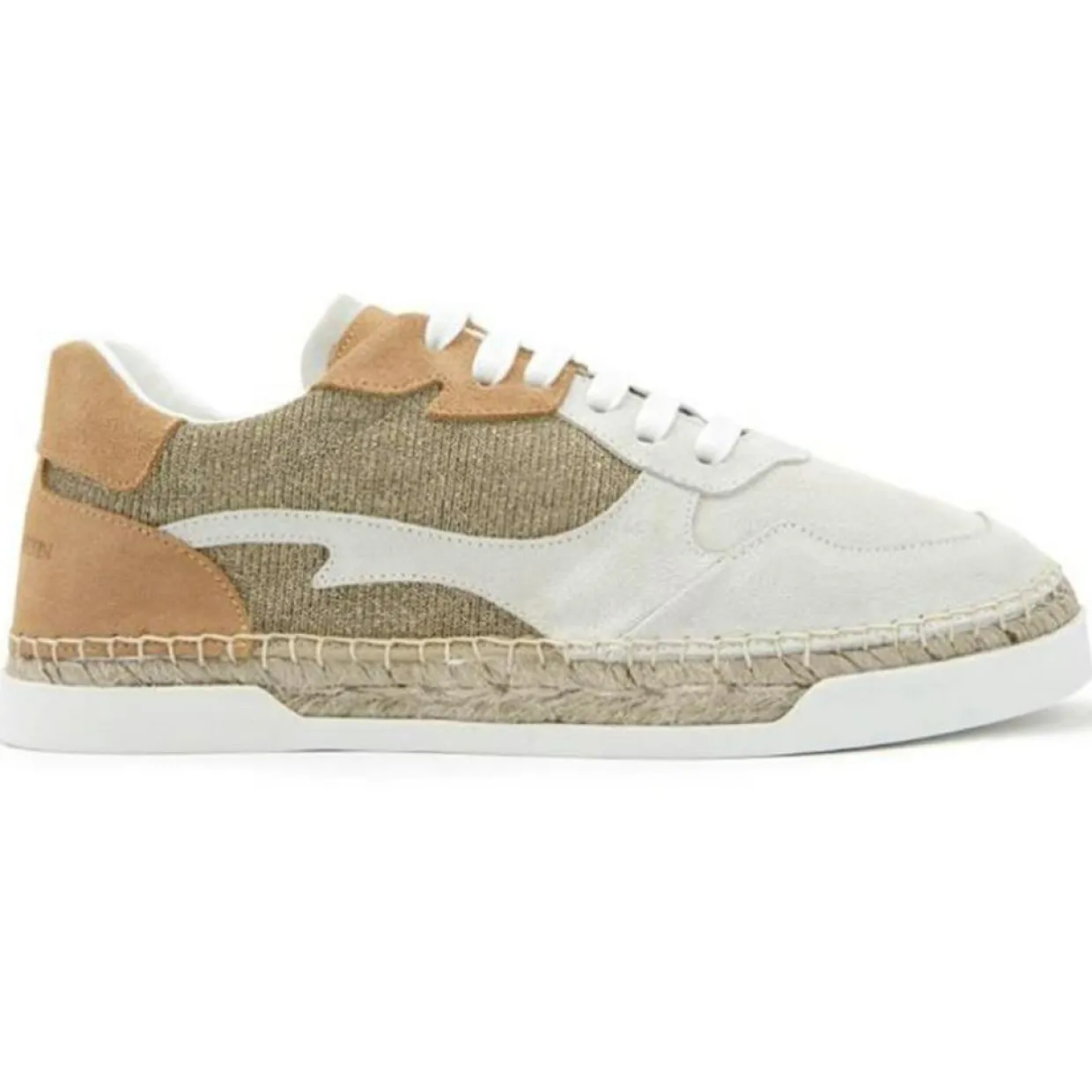 Baskets espadrilles en Cuir Beslay lurex blanc/gris-Canal Saint Martin New
