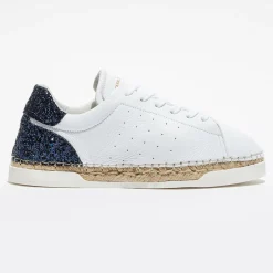 Femme Canal Saint Martin Baskets^Baskets espadrilles en Cuir Lancry glitter blanc/bleu