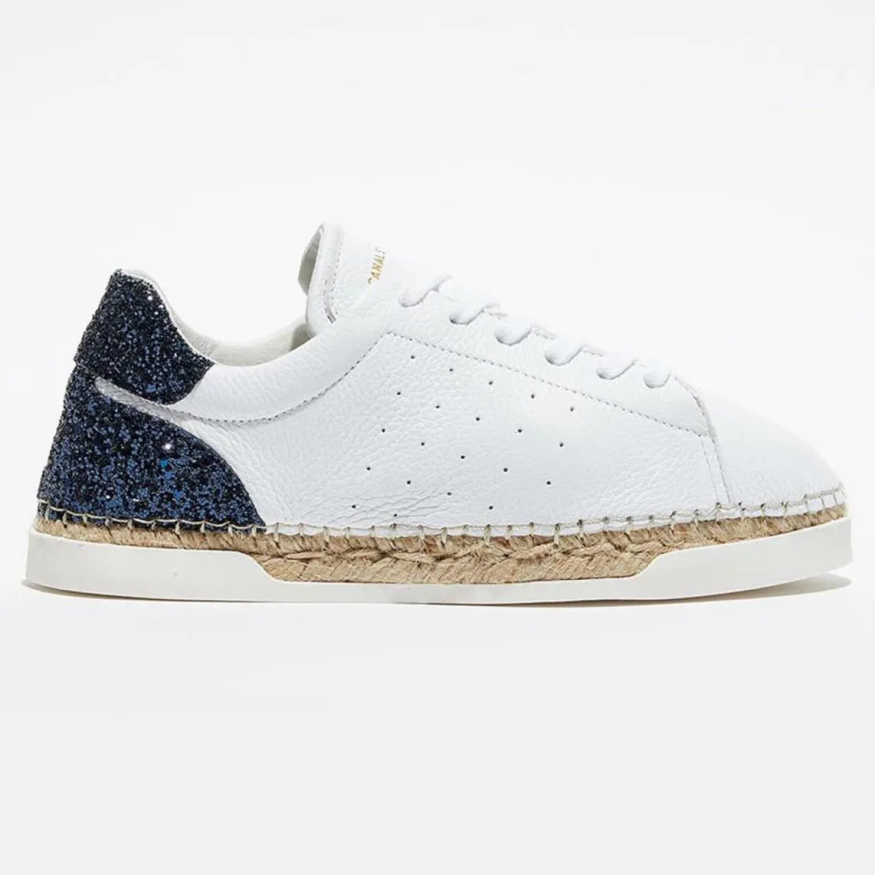 Femme Canal Saint Martin Baskets^Baskets espadrilles en Cuir Lancry glitter blanc/bleu