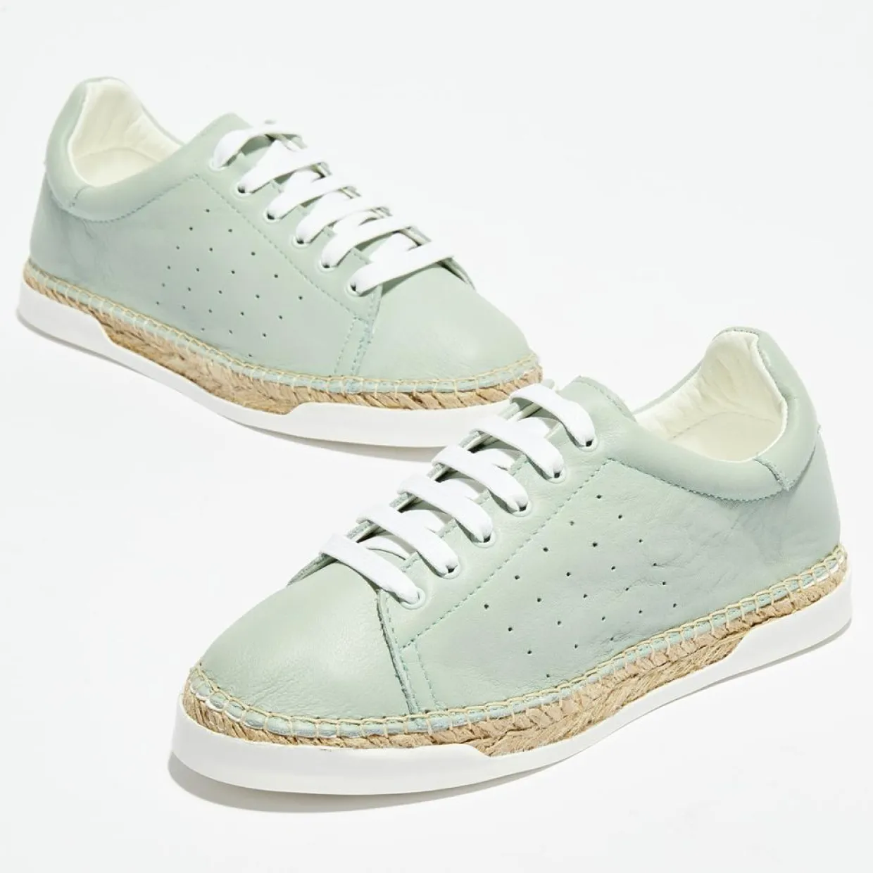 Femme Canal Saint Martin Baskets^Baskets espadrilles en Cuir Lancry vertes