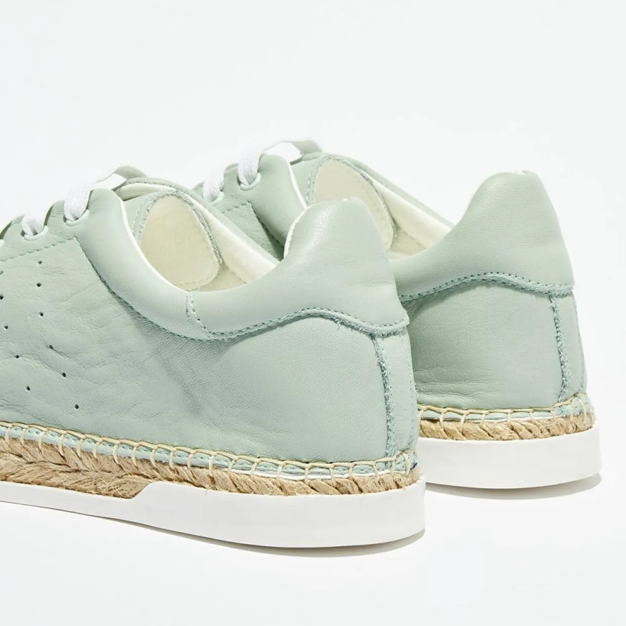 Femme Canal Saint Martin Baskets^Baskets espadrilles en Cuir Lancry vertes