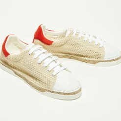 Baskets espadrilles en Cuir & Toile Lancry Beach beiges-Canal Saint Martin Clearance