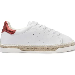 Femme Canal Saint Martin Baskets^Baskets espadrilles en Cuir Lancry Roma blanc/rouge