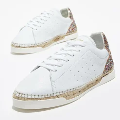 Baskets espadrilles en Cuir Lancry glitter blanc/multicolore-Canal Saint Martin Online