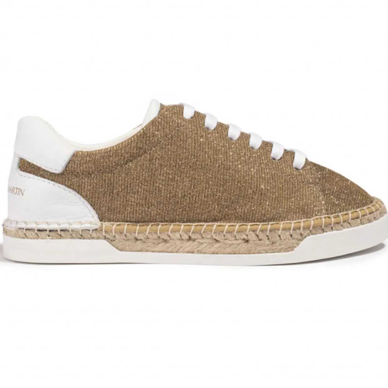 Baskets espadrilles en Cuir Lancry lurex dorées-Canal Saint Martin Outlet