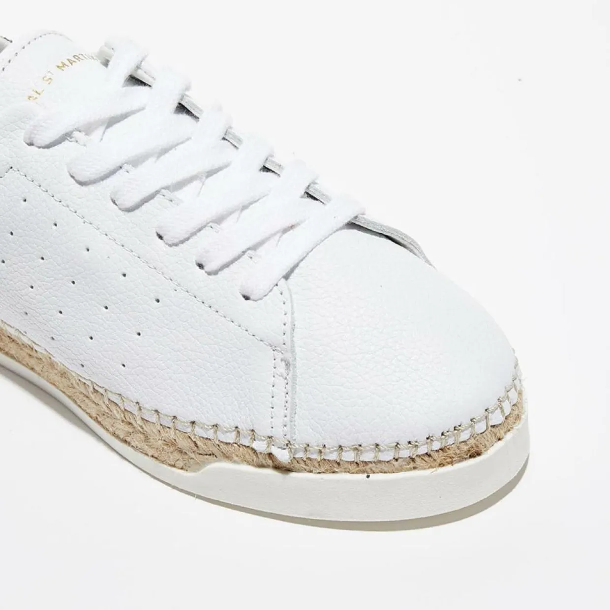 Baskets espadrilles en Cuir Lancry glitter blanc/vert-Canal Saint Martin Online