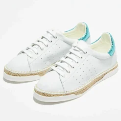Femme Canal Saint Martin Baskets^Baskets espadrilles en Cuir Lancry Roma blanc/bleu acqua