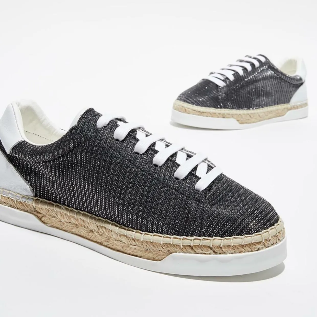 Femme Canal Saint Martin Baskets^Baskets espadrilles en Lurex Lancry noires