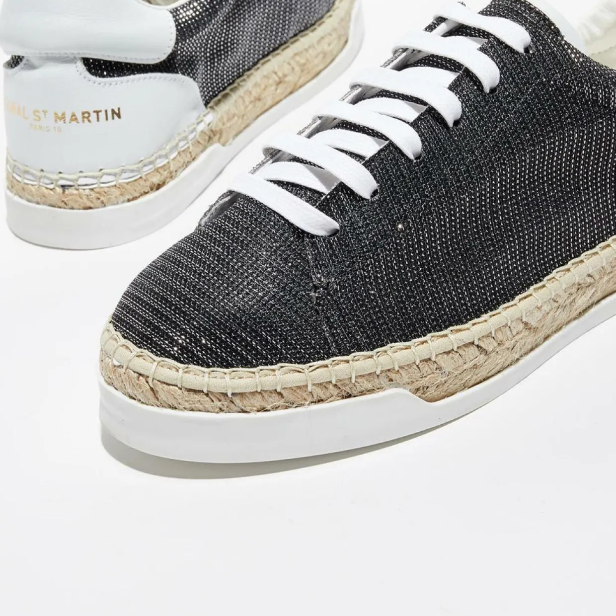 Femme Canal Saint Martin Baskets^Baskets espadrilles en Lurex Lancry noires