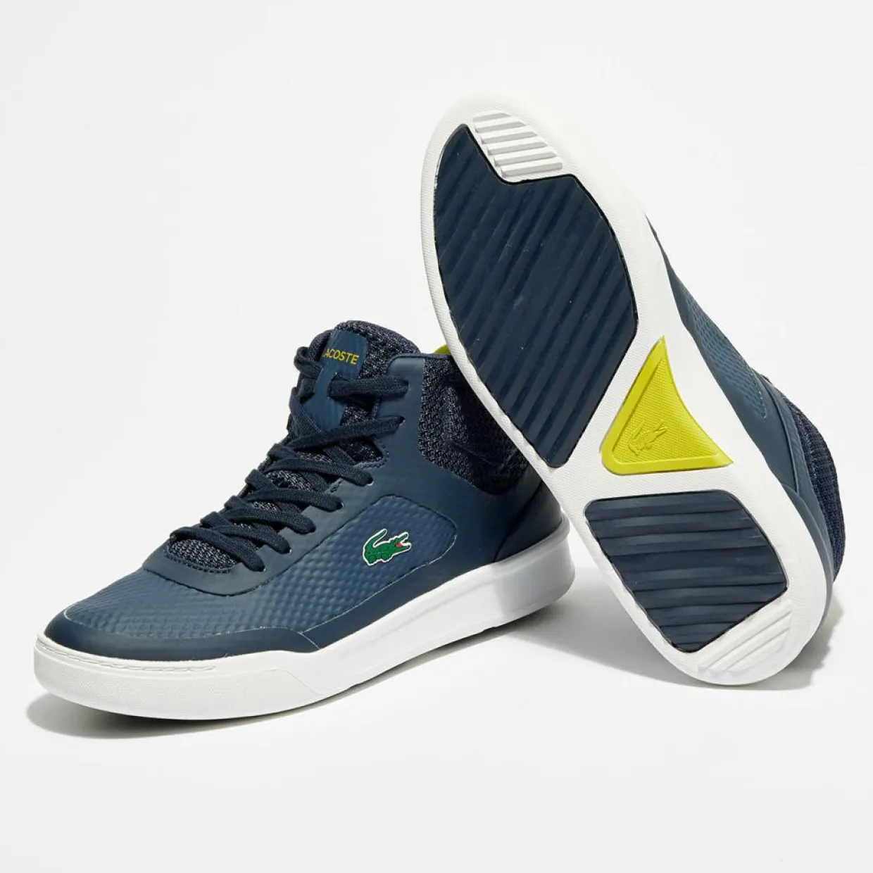 Homme Lacoste Baskets^Baskets Explorateur Spt Mid 317 5 bleu marine/jaune