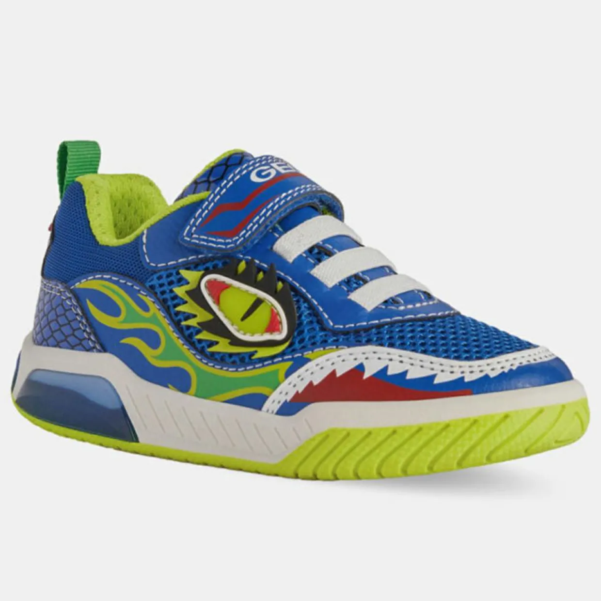 Enfant Geox Garçon^Baskets Inek à scratchs bleu/jaune