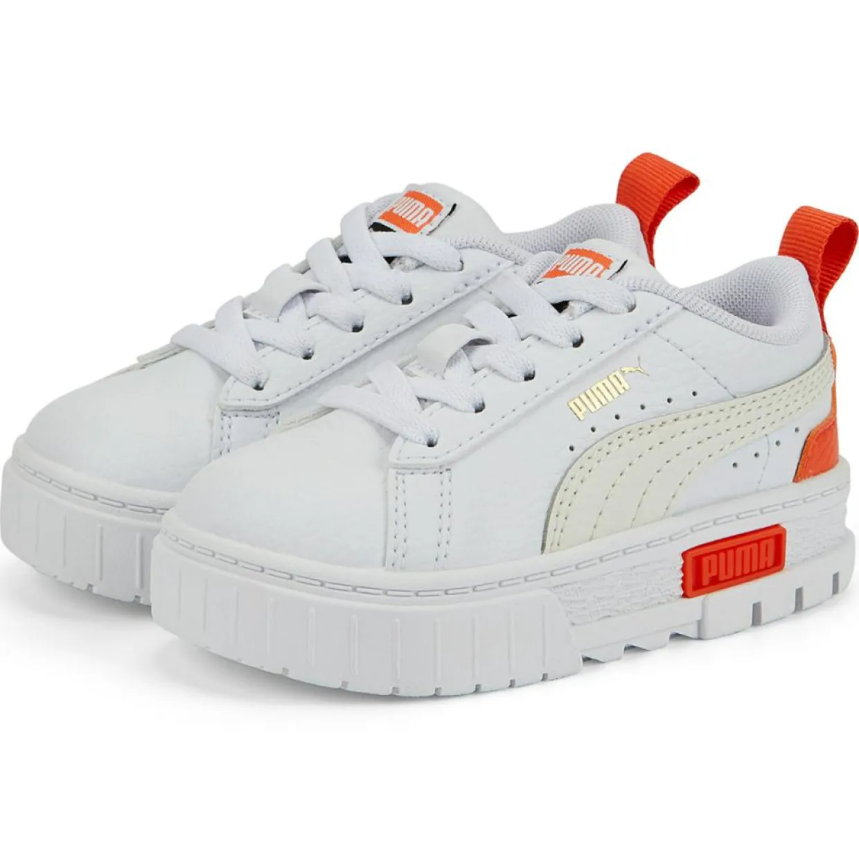 Enfant Puma Bébé^Baskets Mayze Lth AC blanc/orange