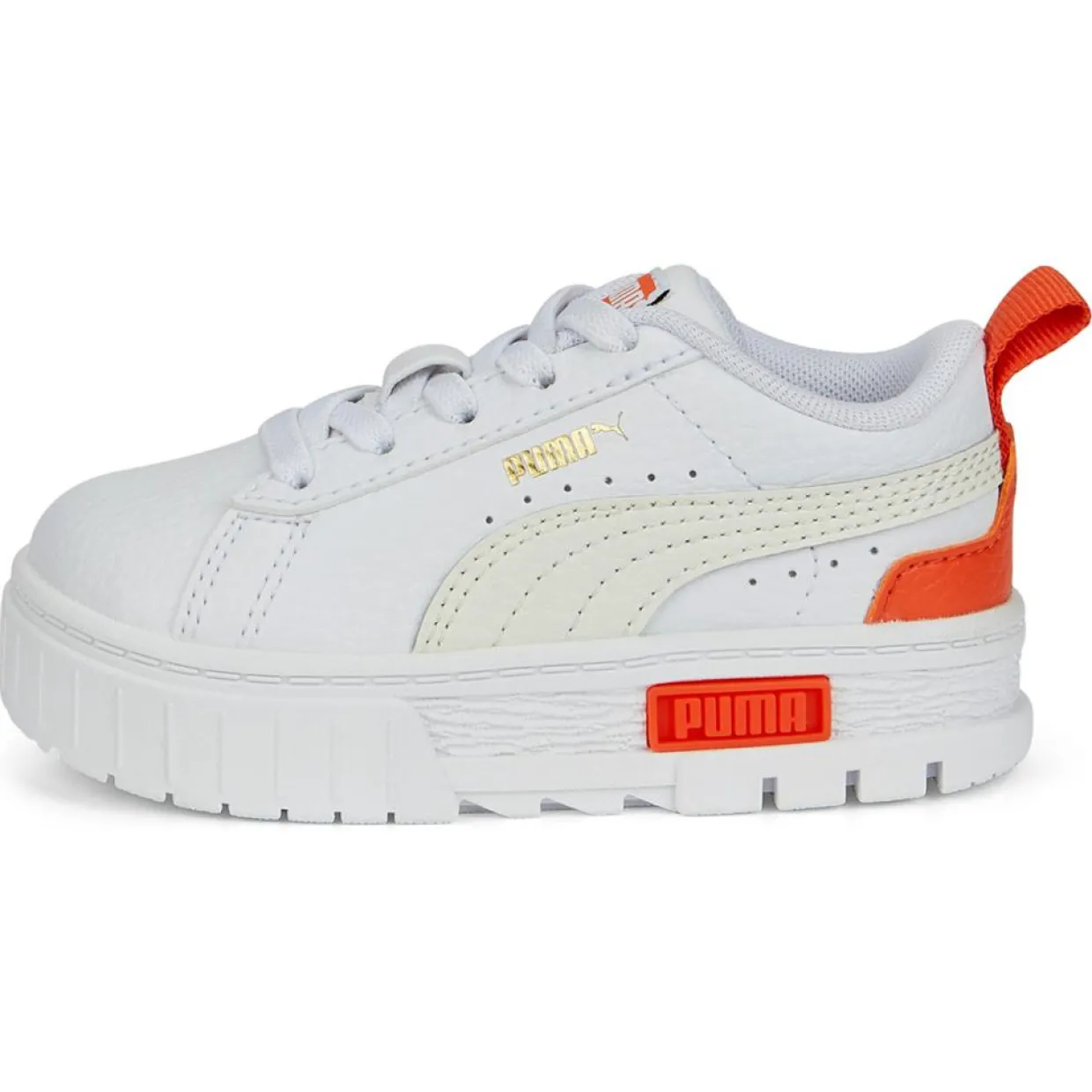 Enfant Puma Bébé^Baskets Mayze Lth AC blanc/orange