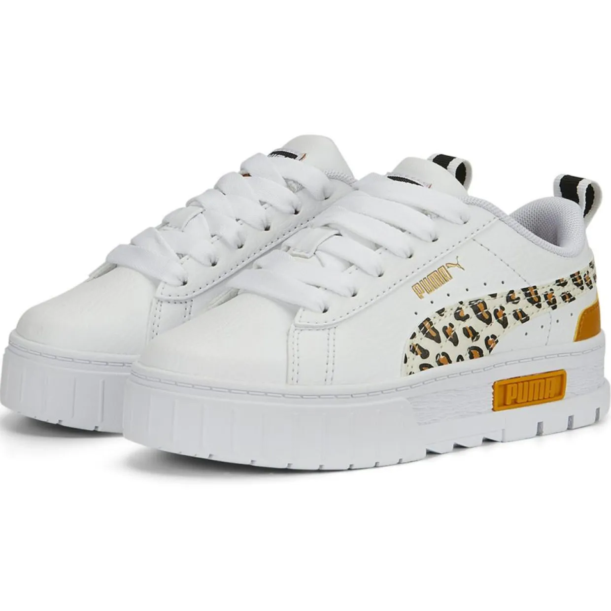 Enfant Puma Fille^Baskets Mayze Wild blanc/orange