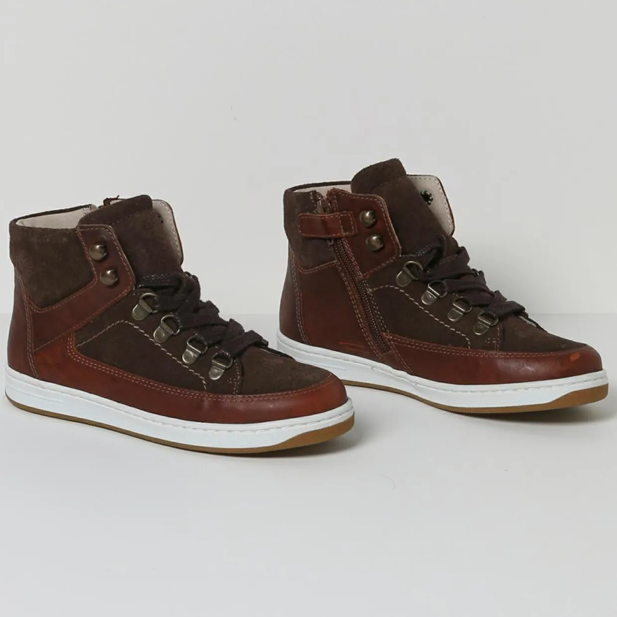Baskets montantes en Cuir marron foncé-Cyrillus Sale