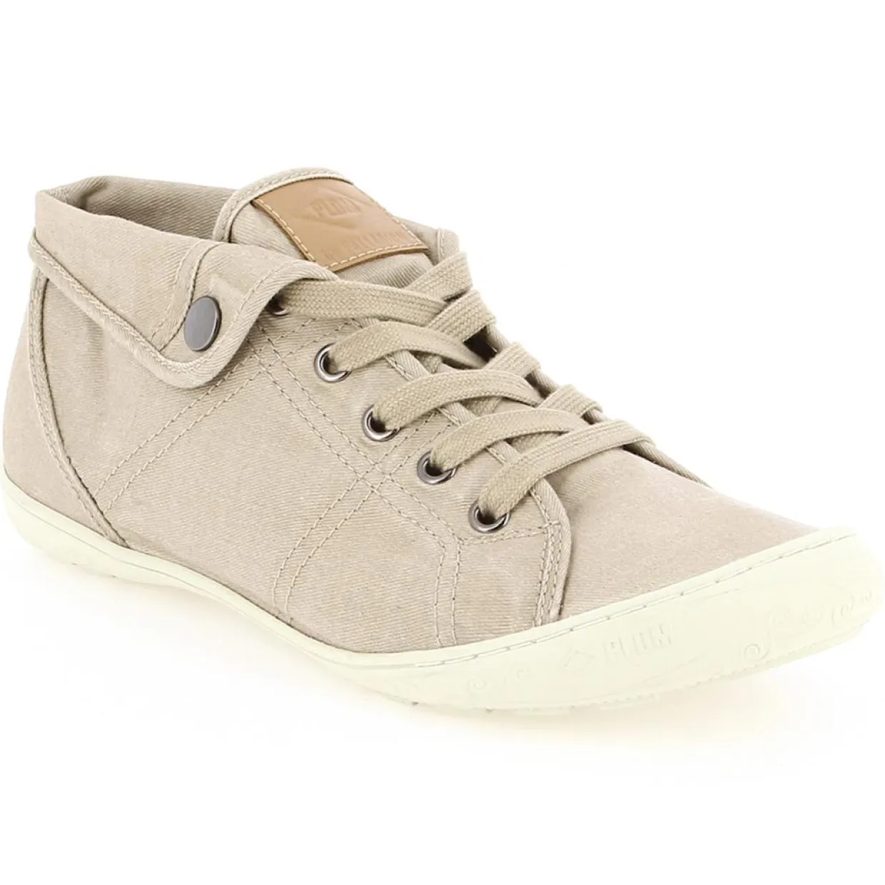 Femme Palladium Baskets^Baskets montantes en Toile Gaetane sergée sable