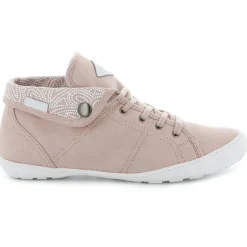 Femme Palladium Baskets^Baskets montantes en Twill Gaetane rose clair