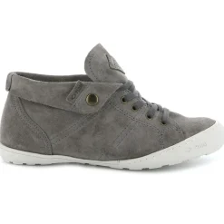 Baskets montantes en Velours de Cuir Gaetane gris moyen-Palladium Online