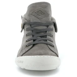 Baskets montantes en Velours de Cuir Gaetane gris moyen-Palladium Online