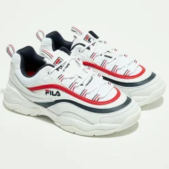 Femme Fila Baskets^Baskets Ray Low blanc/marine/rouge
