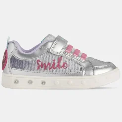 Baskets Skylin à scratchs métallisé argentées-Geox Sale