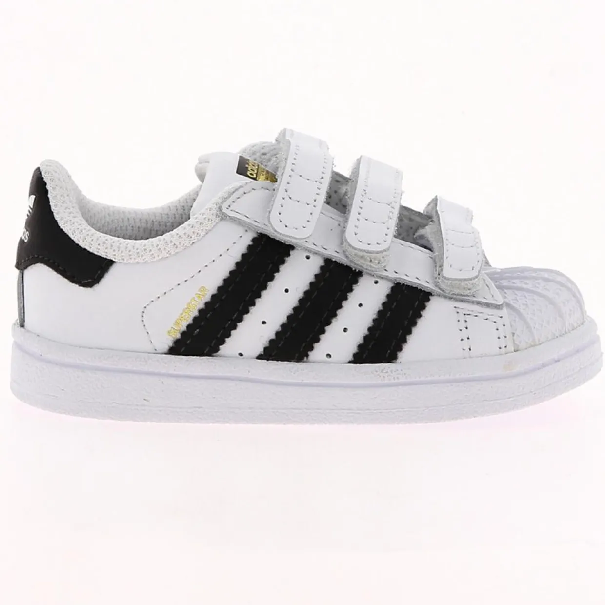 Enfant Adidas Bébé^Baskets Superstar en Cuir à scratch blanc/noir
