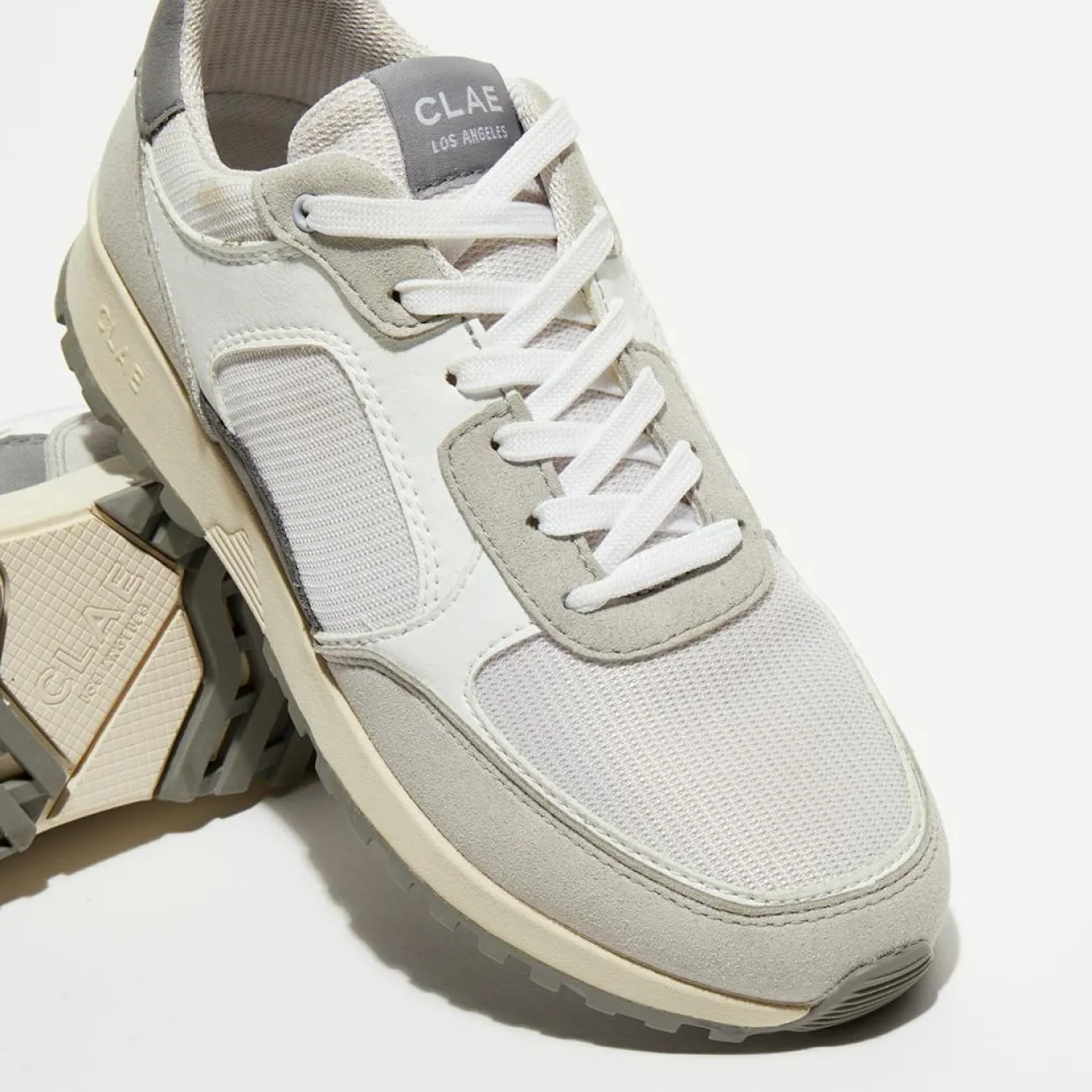 Baskets vegan Joshua blanc/gris-Clae Outlet