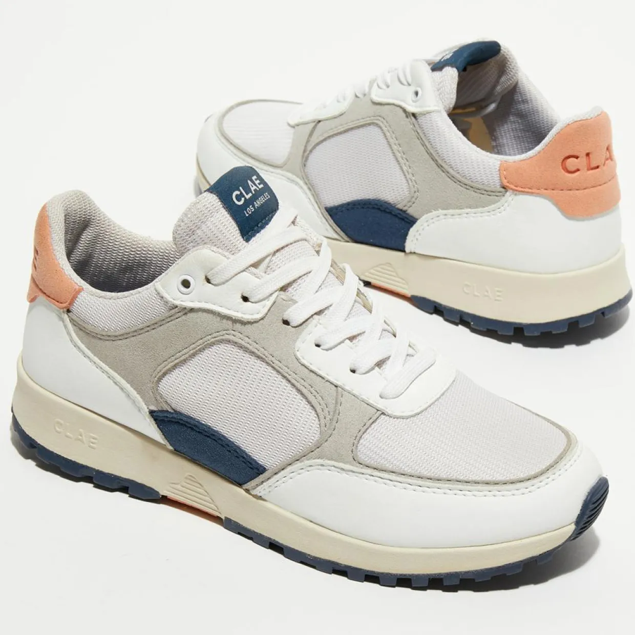 Femme Clae Baskets^Baskets vegan Joshua blanc/orange/gris