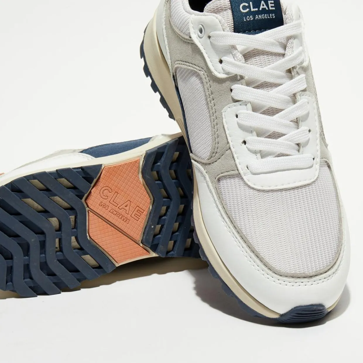 Femme Clae Baskets^Baskets vegan Joshua blanc/orange/gris