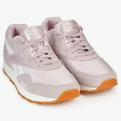 Femme Reebok Baskets^Baskets Velours de Cuir et Mesh Rapide parme