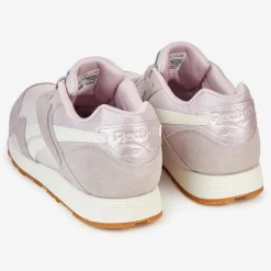 Femme Reebok Baskets^Baskets Velours de Cuir et Mesh Rapide parme