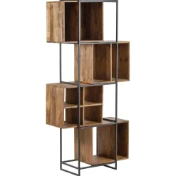 Bois & Chiffons Meubles De Rangement^Bibliothèque 10 cases manguier stockholm naturel ciré - 85x35x180 cm