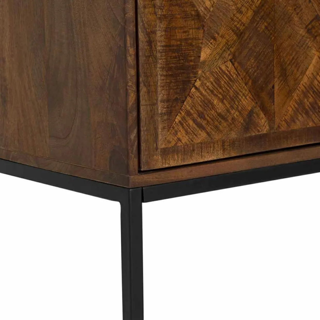 Bibliothèque 2 portes 6 niches manguier kama marron - 90x40x180 cm-Bois & Chiffons Outlet