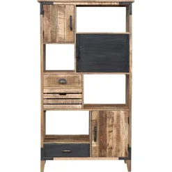 Bois & Chiffons Meubles De Rangement^Bibliothèque à tiroirs manguier farm brun/miel - 95x40x170 cm