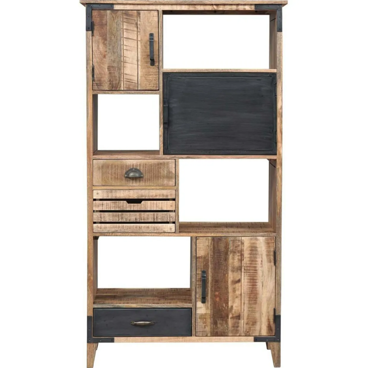Bois & Chiffons Meubles De Rangement^Bibliothèque à tiroirs manguier farm brun/miel - 95x40x170 cm