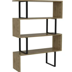 Bibliothèque Adriana chêne/noir - 91.5x124.5x29.5 cm-Wooden Art Clearance