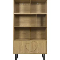Home Deco Factory Etagères^Bibliothèque Calypso marron/noir - 100x35x180 cm