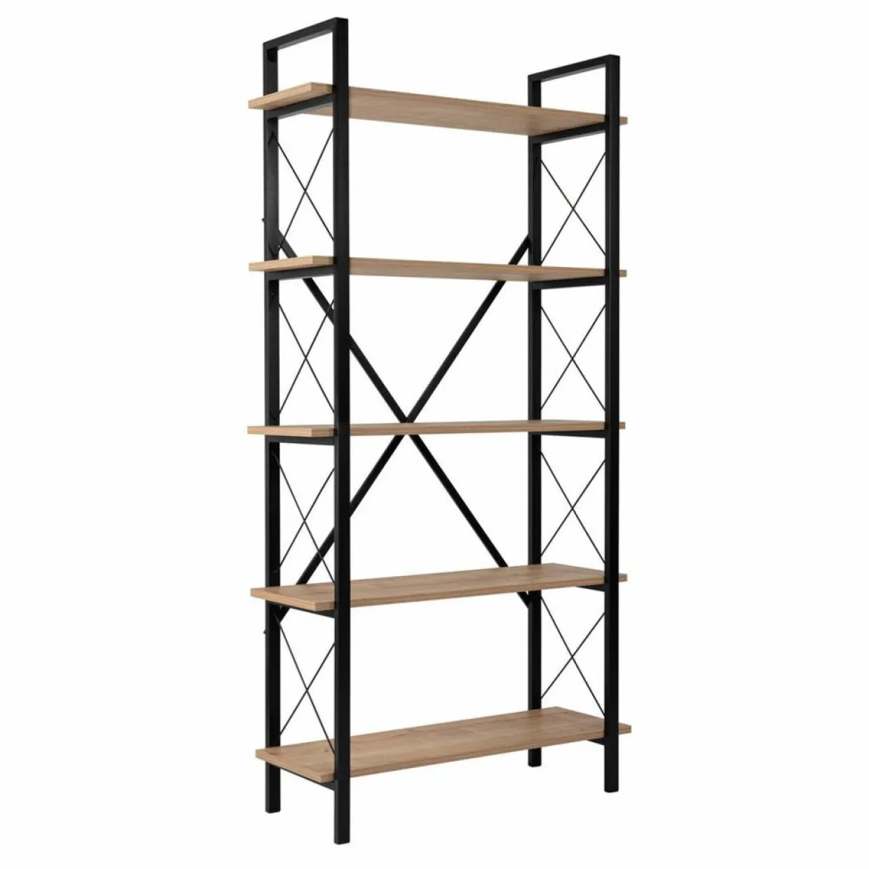 Bibliothèque Elysian chêne/noir - 180x90x33.5 cm-Homitis Sale