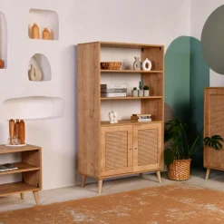 Bibliothèque Hazeran chêne - 40x90x110 cm-Wooden Art Discount