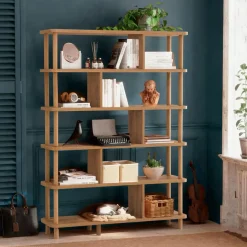 Bibliothèque Meta pin atlantique - 120x168.5x28 cm-Wooden Art Sale