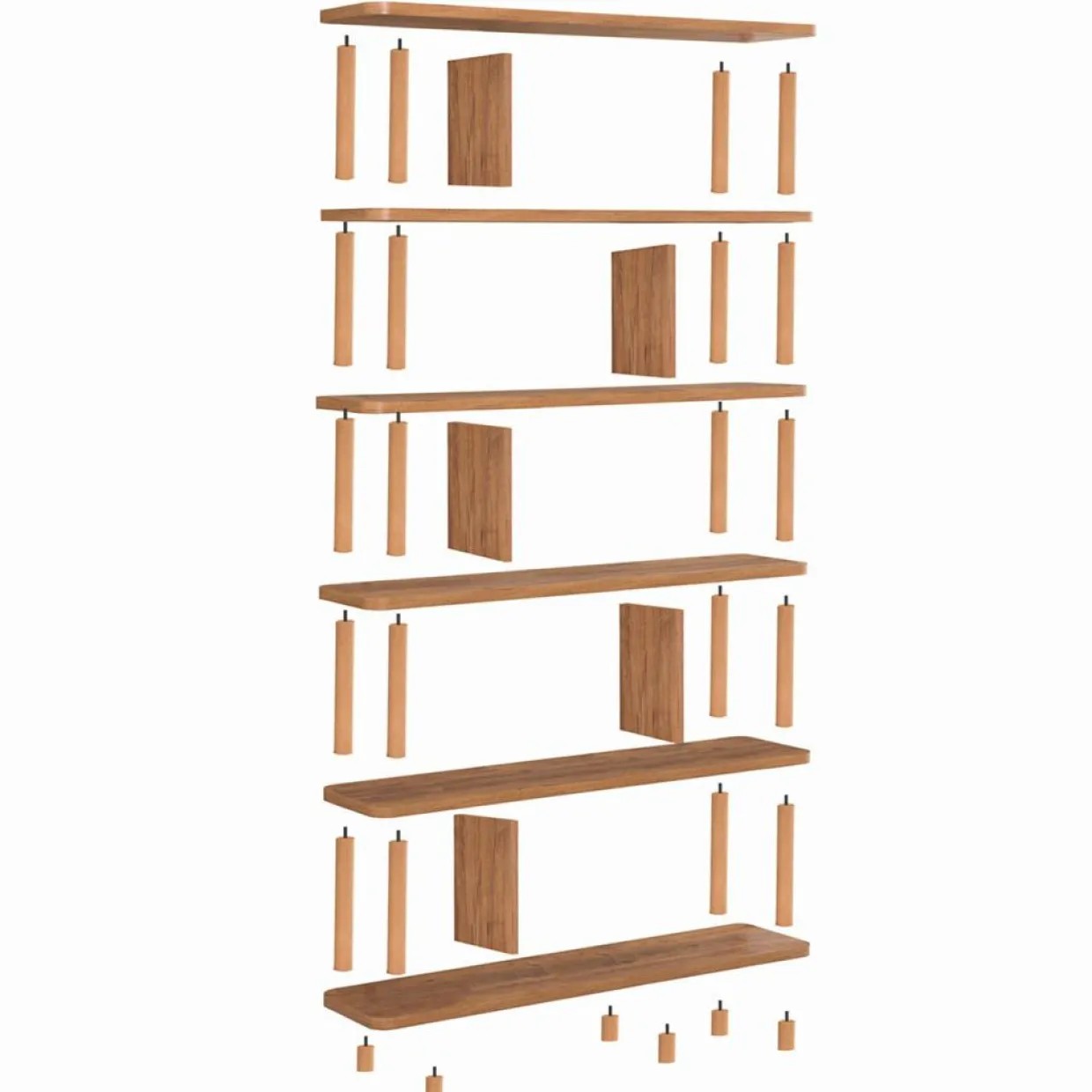 Bibliothèque Meta pin atlantique - 120x168.5x28 cm-Wooden Art Sale
