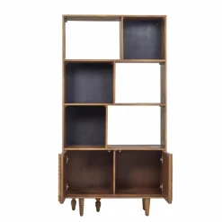 Bois & Chiffons Bureaux^Bibliothèque ouverte 2 portes Manguier Ramon Naturel - 90x40x175 cm