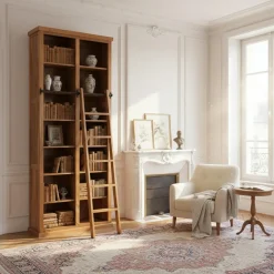 Bois & Chiffons Bureaux^Bibliothèque ouverte échelle 200 cm Acacia Emma II Marron - 100x35x200 cm