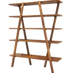 Bibliothèque perla noisette - 148x120x30 cm-Wooden Art Best