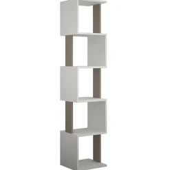 Bibliothèque Piri blanc/mocha - 35x161x30 cm-Wooden Art