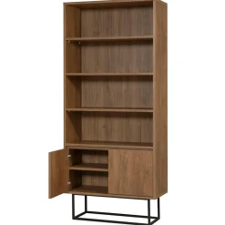 Wooden Art Etagères^Bibliothèque Rea noir/marron - 80x36x182 cm